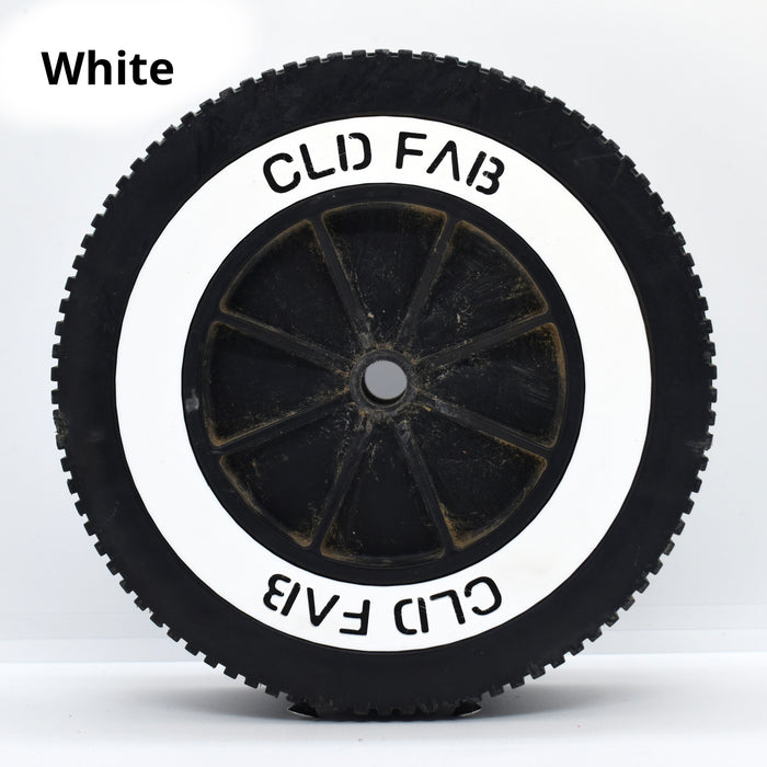White custom weber wheel insert shown fitted