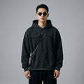 Sweat à capuche oversize noir déstructuré - Koreanxwear - Taille M
