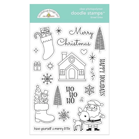 Doodlebug Clear Doodle Stamps-Tinsel Time
