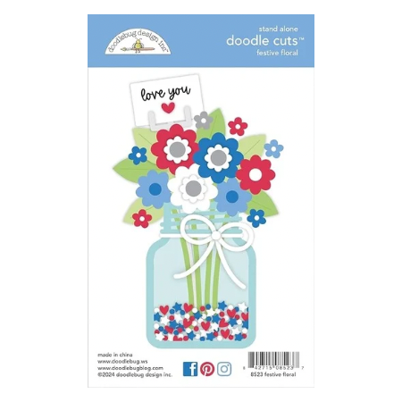 Doodlebug Doodle Cuts Dies-Festive Floral, Hometown USA