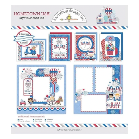 Doodlebug Layout and Card Kit-Hometown USA