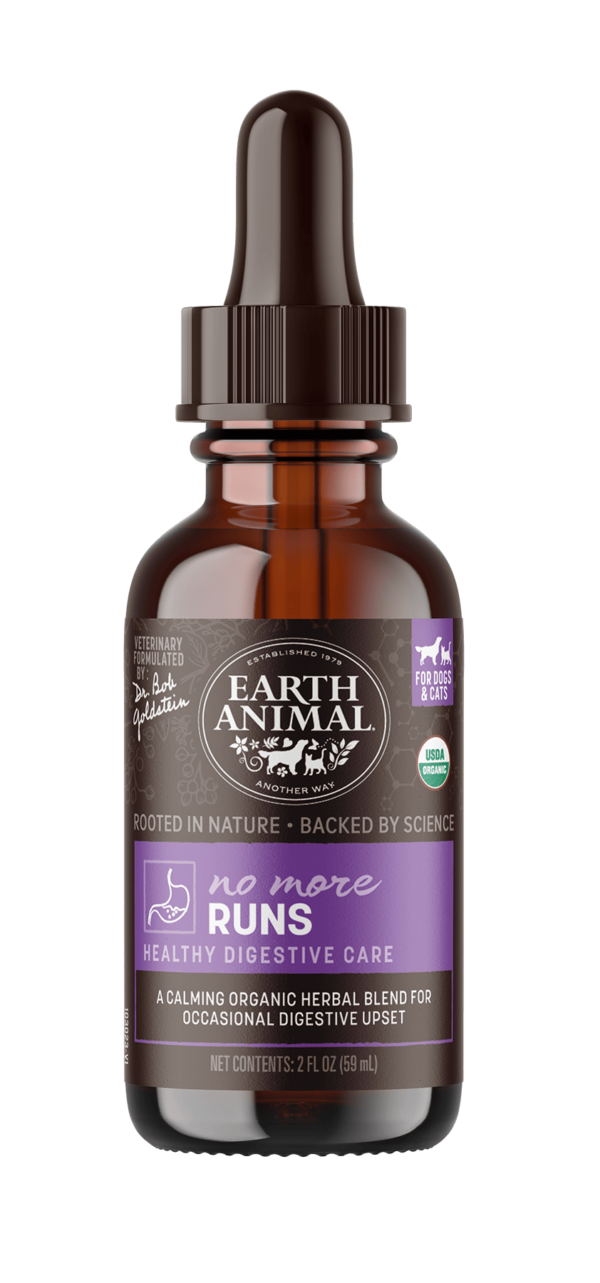 Earth Animal Apothecary No More Runs Organic Herbal Liquid Digestive Supplement  For Dogs & Cats