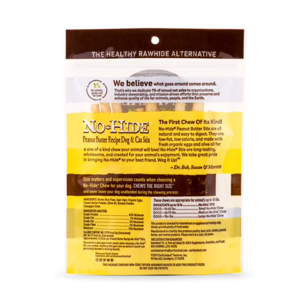 Earth Animal Peanut Butter No-Hide® STIX