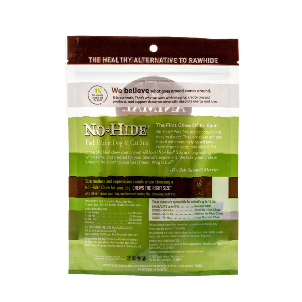 Earth Animal Pork No-Hide® STIX