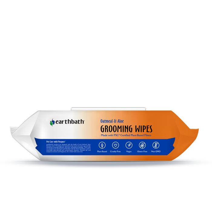 Earthbath Grooming Wipes - Oatmeal & Aloe For Dogs & Cats