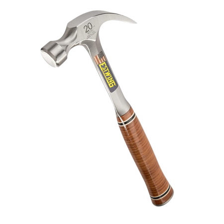 Estwing E20C 20 oz Curved Claw Hammer with Smooth Face & Leather Grip