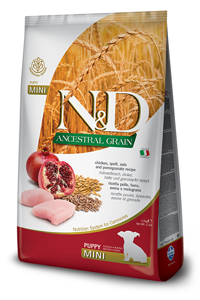 Farmina N&D Ancestral Grain Canine Chicken & Pomegranate Puppy Mini Food