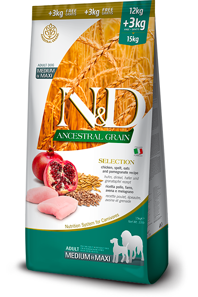 Farmina N&D Ancestral Grain Canine Selection Adult Medium & Maxi Food