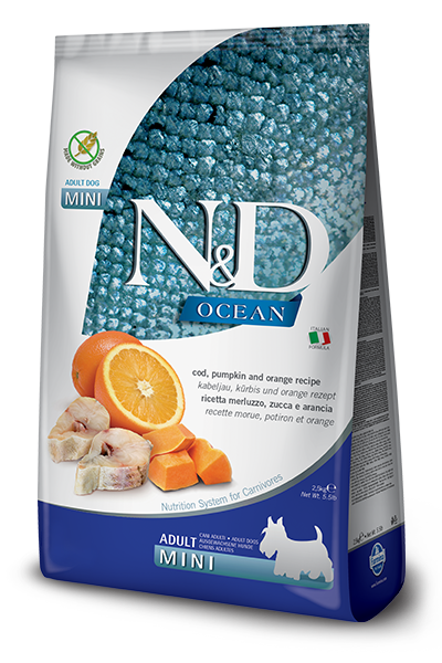 Farmina N&D Ocean Canine Cod, Pumpkin & Orange Adult Mini Dry Dog Food