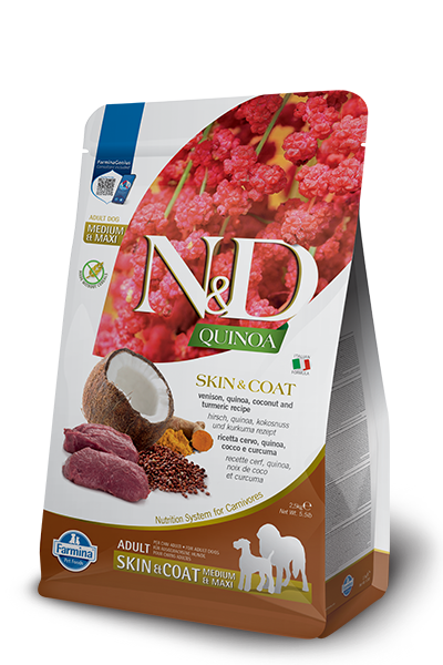 Farmina N&D Quinoa Skin & Coat Venison Medium & Maxi Dog Food