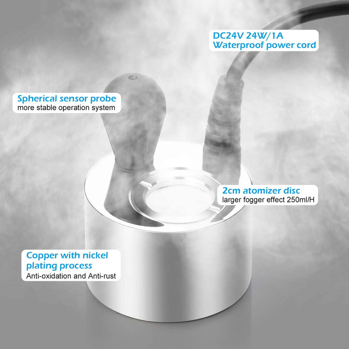 FITNATE Aluminum Mist Maker Fogger Air Humidifier Atomizer, Lots Foggy Effect, with Fogger Ceramics Discs Tools