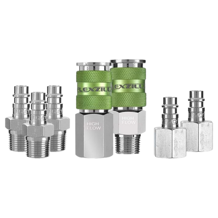 Flexzilla A53657FZ Pro High Flow Coupler & Plug Kit 7 Piece