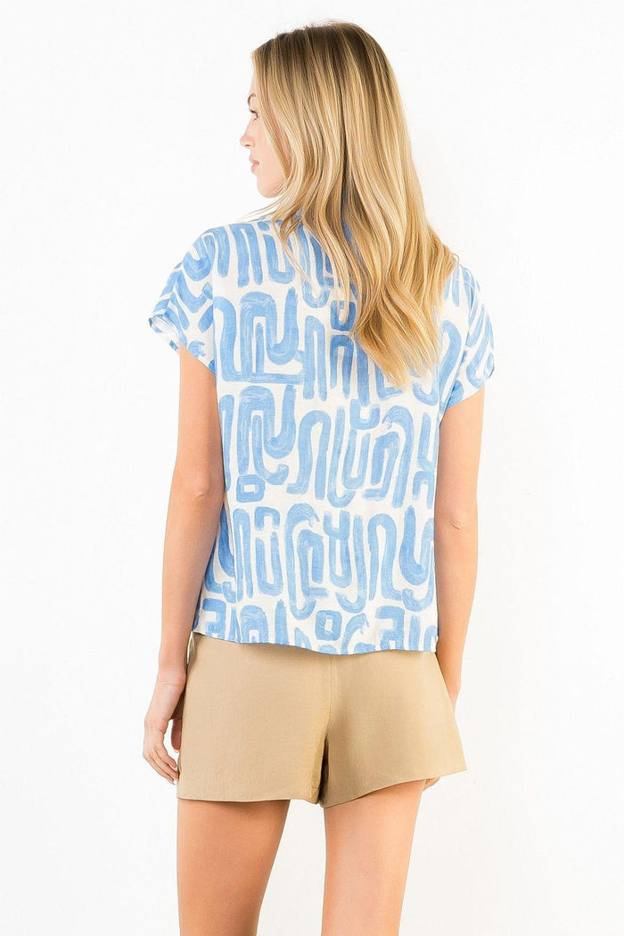 Flower and Cheetah Embroidered Top
