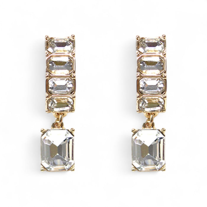 Gold Crystal Dangle Earrings
