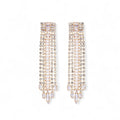 Gold CZ Long Earrings