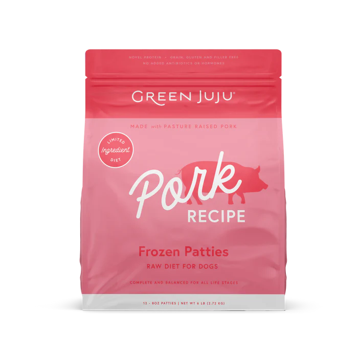 Green Juju Pork Recipe Frozen Patties & Sliders for Dogs