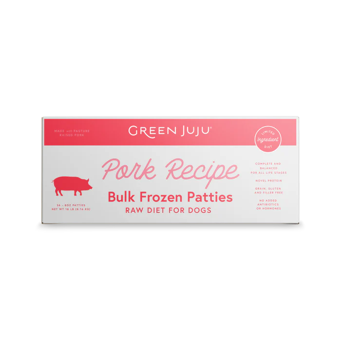 Green Juju Pork Recipe Frozen Patties & Sliders for Dogs