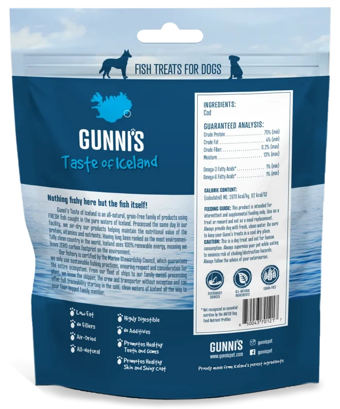 Gunnis Cod Skin Chips Dog Treats