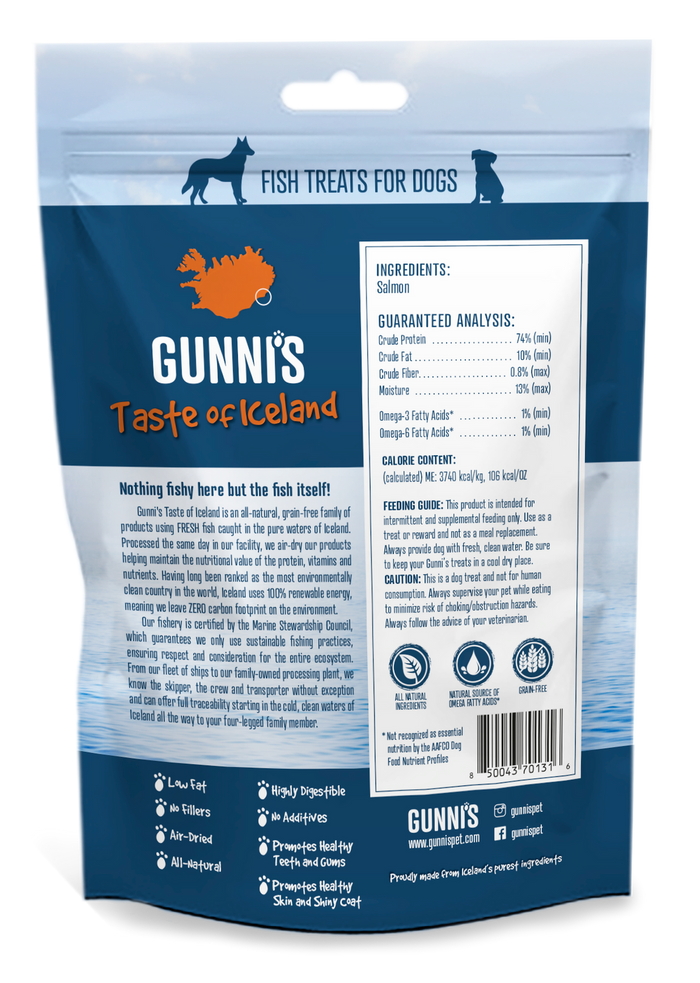 Gunnis Salmon Skin Shorties Dog Treats