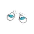 Hammered Frame Bead Teardrop Earrings