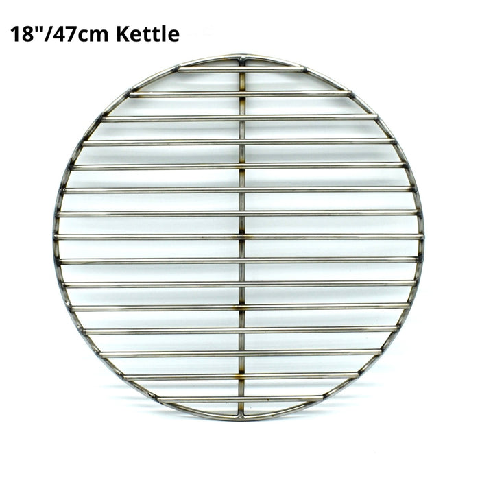 18" weber kettle top view, heavy duty round grate grill