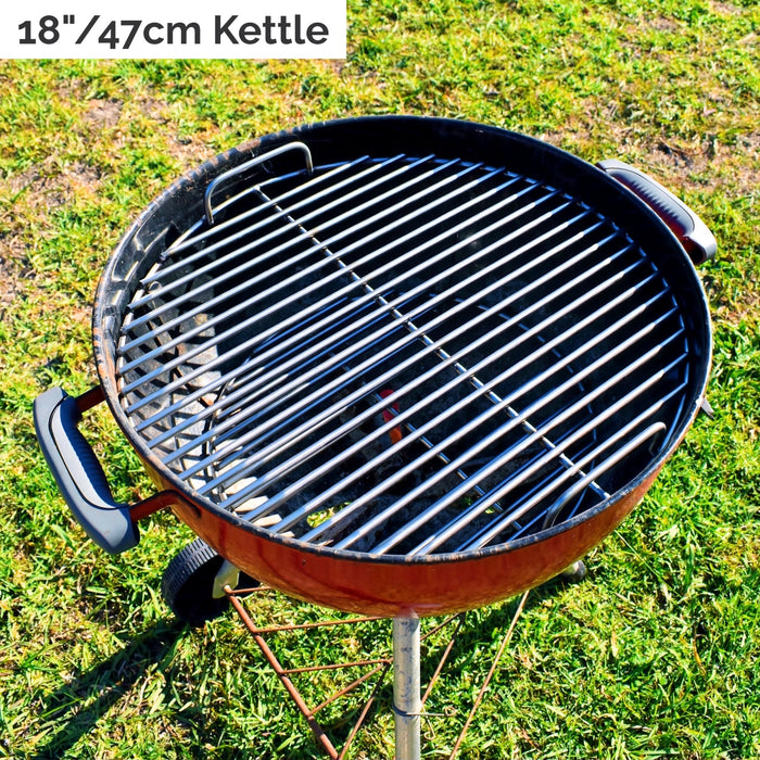 47cm grill grate fitted to a red weber kettle grass background