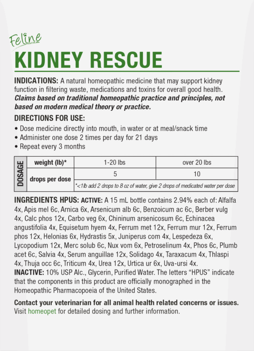 HomeoPet Feline Kidney Rescue