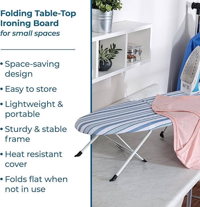 Honey-Can-Do Folding Tabletop Ironing Board with Iron Rest