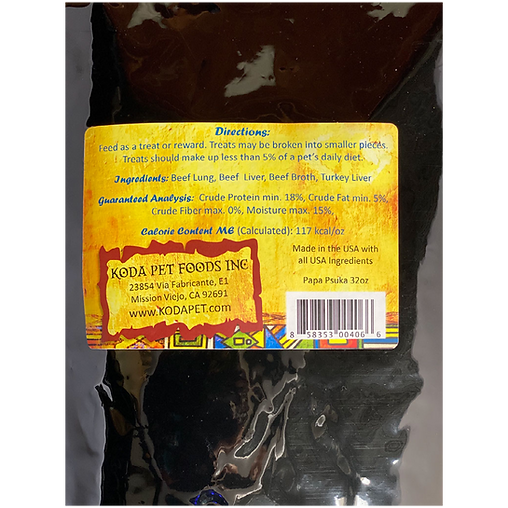 Koda Papa Psuka Baked Beef Lung Dog Treats