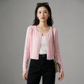 Top manches longues col rond gris bleu et rose - Koreanxwear - Taille S