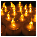 Lot 24 pcs Battery Operated LED Amber Yellow Tea Light Candle with Timer