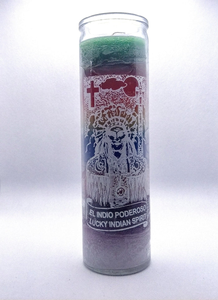 Lucky Indian Spirit  ( El Indio Poderoso )   7 Colors ( 7 Colores ) Candle