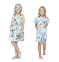 Made in Hawaii Sibling Aloha Set in Pink Flamingos in Blue