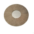 Mango Wood Mirror Frame With Rays design, Brown and White