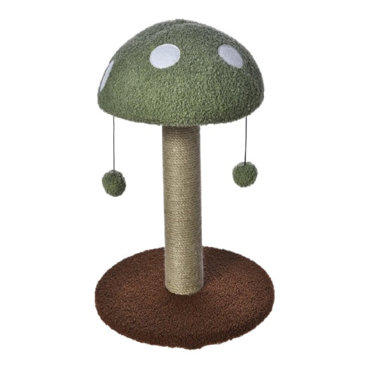 Max & Marlow Mushroom Cat Post W/ Toy Green