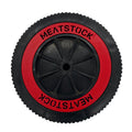 Red Weber Kettle Wheel replacement insert/hubcap fitted to a wheel with customer Meatstock logo spare part