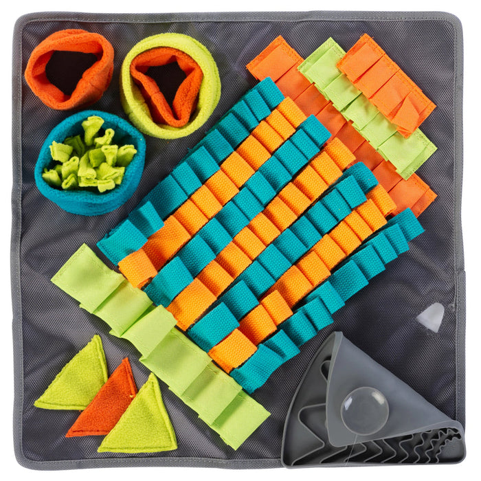 Messy Mutts Square Forage/Snuffle Mat plus Lick Mat, 16" x 16"