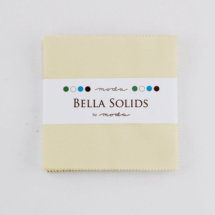 Creams and Naturals Plain Moda Fabric Pre Cuts Moda Fabric Bella Solids Charm Pack Fig Tree - The Sewing Studio