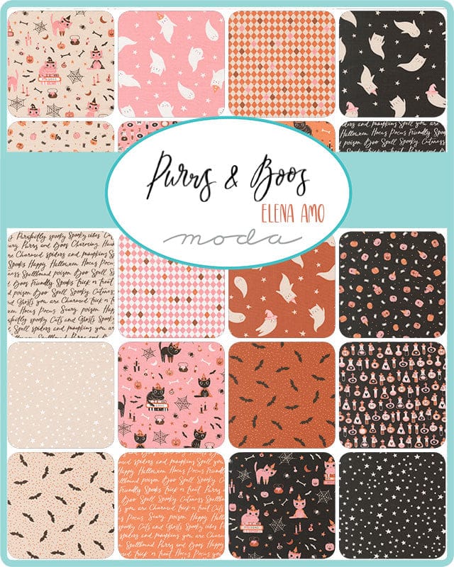 Moda Fabric Pre Cuts Moda Purrs and Boos Jelly Roll - The Sewing Studio