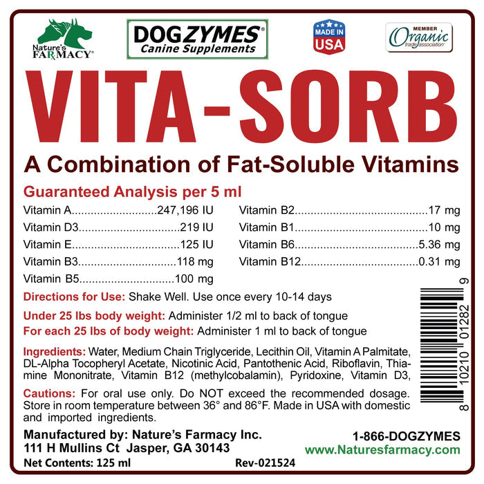 Nature's Farmacy Dogzymes VITA-SORB - Oral Liquid B Vitamin