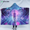 Neon Zone by Cameron Gray Hooded Blanket