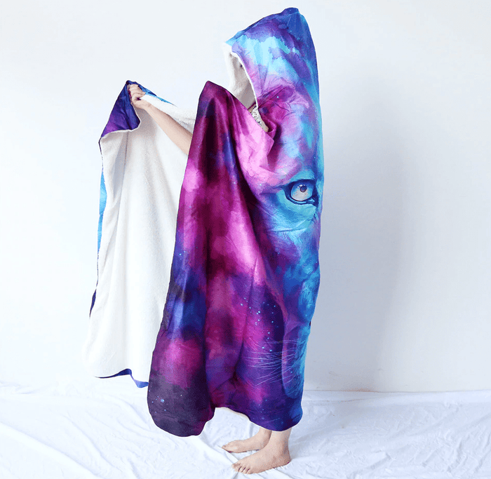 Neon Zone by Cameron Gray Hooded Blanket