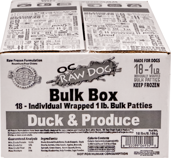 OC Raw Dog Duck Produce Patties