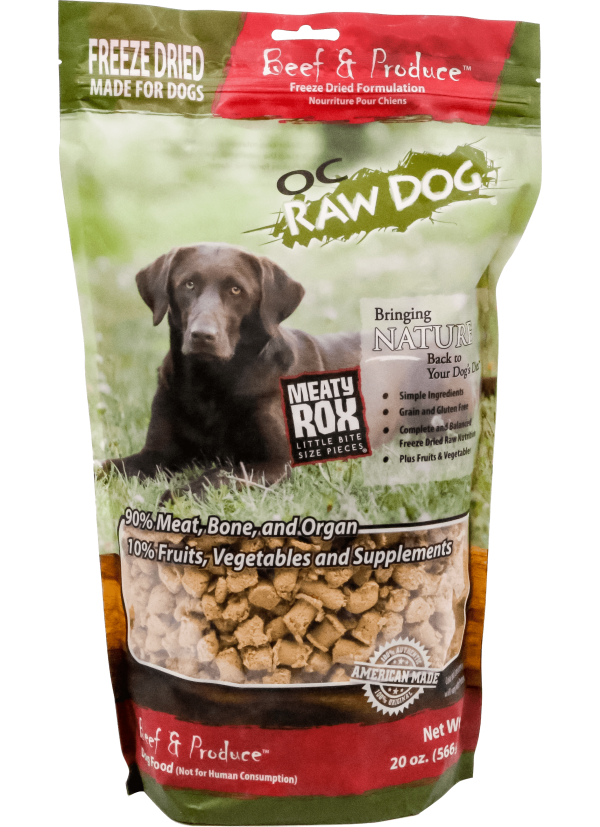 OC Raw Dog Freeze-Dried Beef & Produce Meaty Rox
