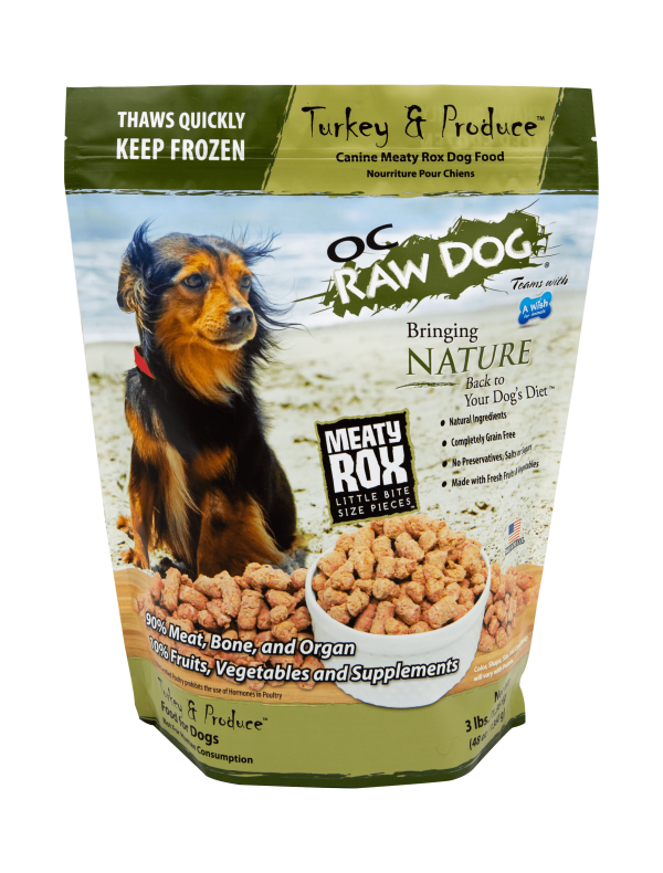 OC Raw Dog Frozen Turkey & Produce Meaty Rox