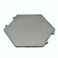 Steak press weight in stainless showing front view hexagon shape