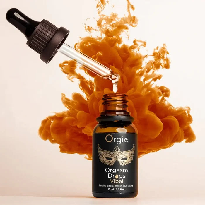 Orgie Peach Flavored Orgasmic Drops Vibe! Intimate Arousal Gel - 0.5 fl. oz. - Enhancers
