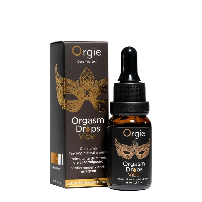 Orgie Peach Flavored Orgasmic Drops Vibe! Intimate Arousal Gel - 0.5 fl. oz. - Enhancers