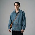 Veste denim oversize homme avec boutons colorés - Koreanxwear - Taille M