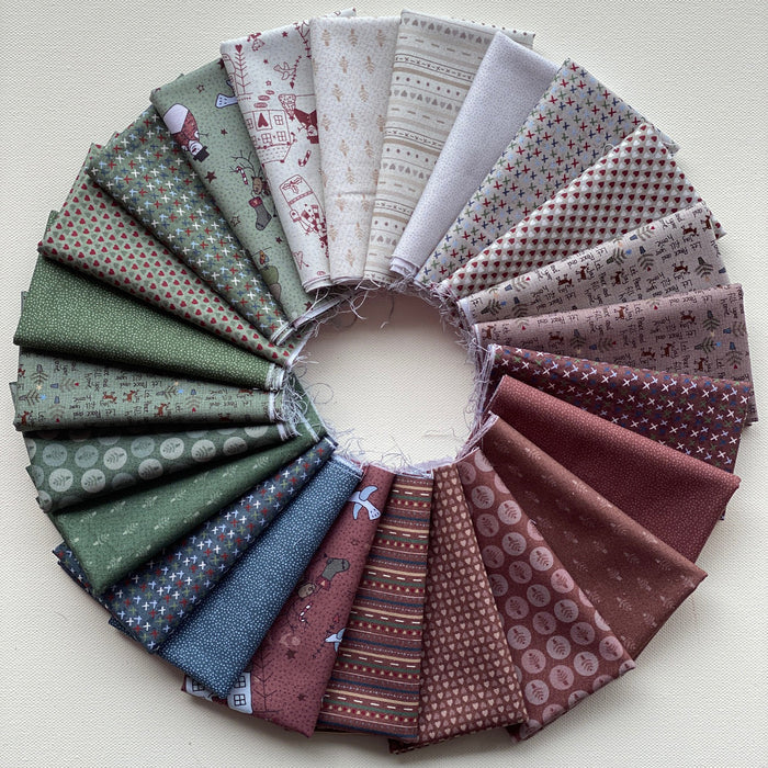 Peace and Joy - 24 Burgundy, navy, forest green, gray and white Christmas prints